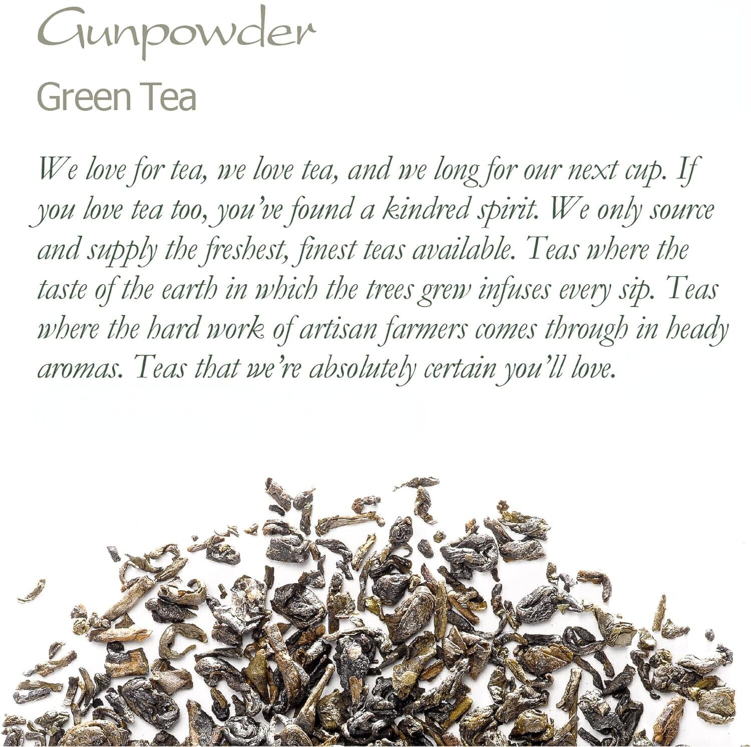 Gunpowder Green Tea from China - Heaven Tea - Pellet Tea - Zhu Cha Zhucha 100g