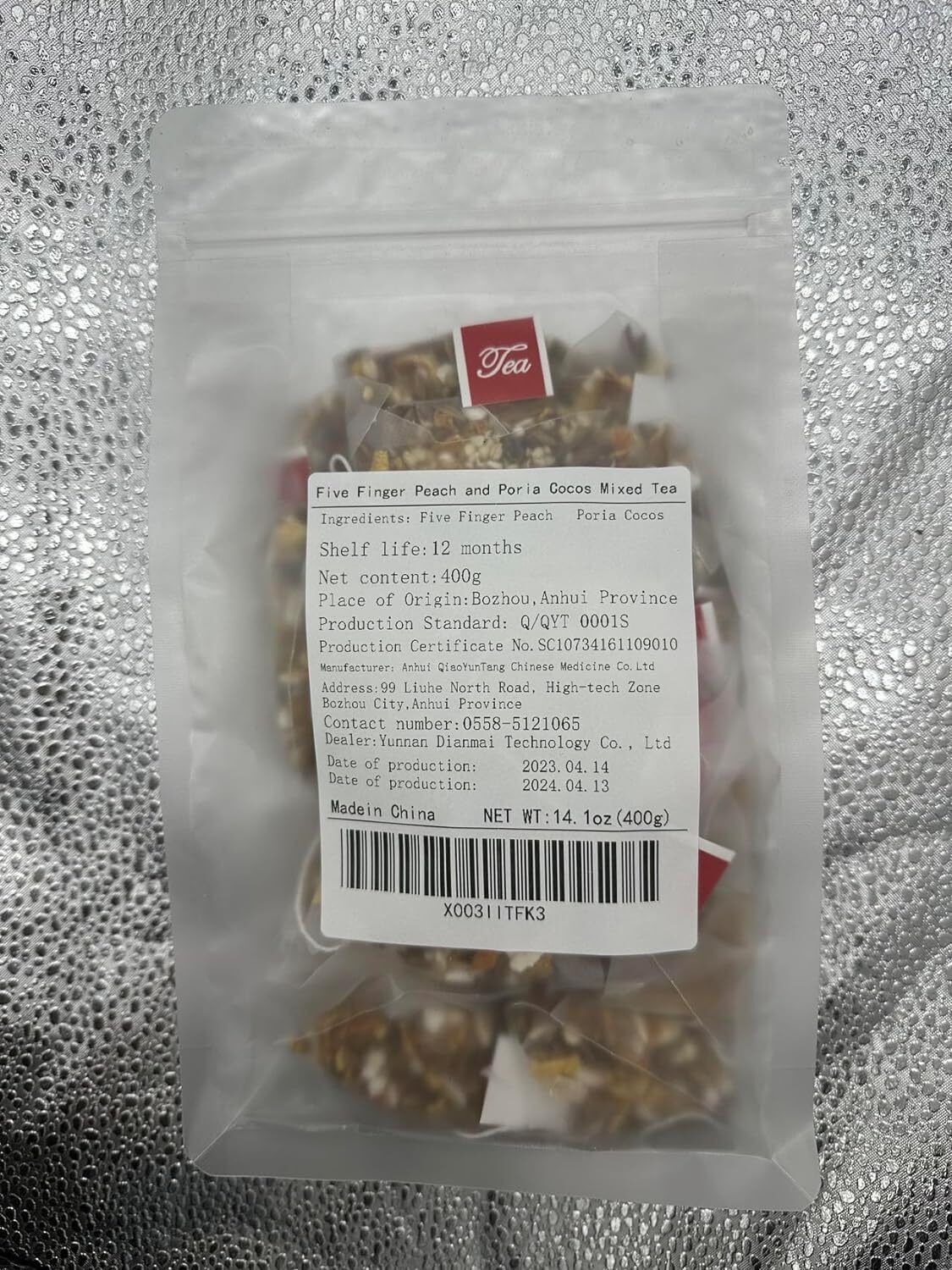 400g（8g*50package）14.1OZ Mixed Tea of Wuzhimao, Poria, Euryale, Coix Seed