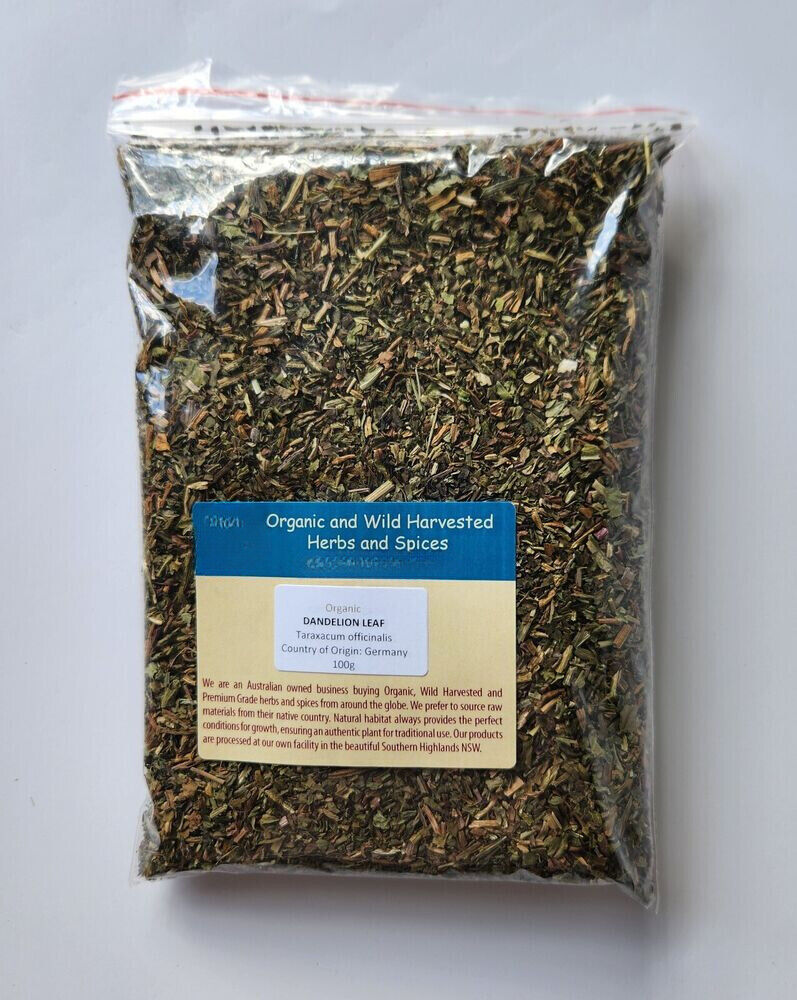 DANDELION LEAF ORGANIC HERBAL TEA 100g Taraxacum officinalis dried herb