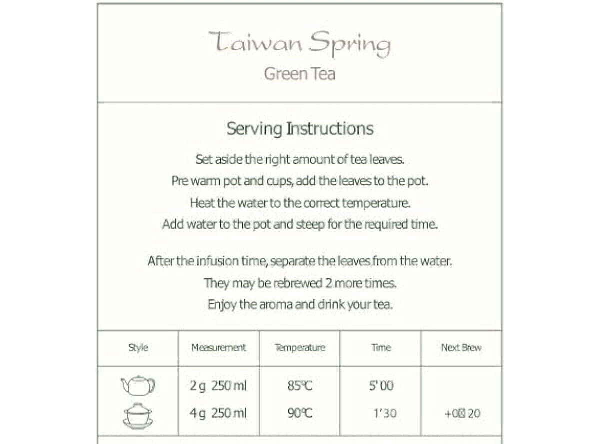 Taiwan High Mountain Green Tea - 100g