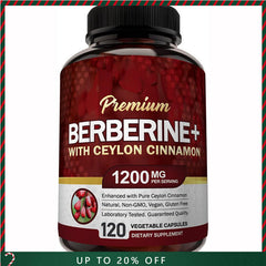 1200mg Berberine Capsules, Natural HCL Extract, Healthy Cholesterol Caps