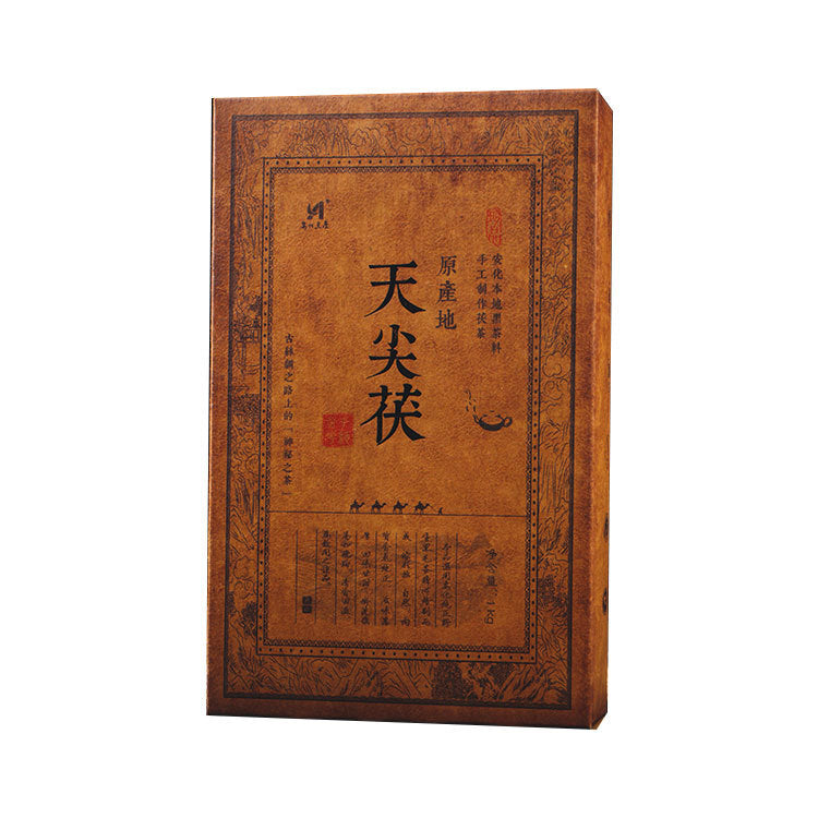 Raw Material Old Tea Brick Anhua Black Tea1000g Golden Flower Handmade Porch Tea
