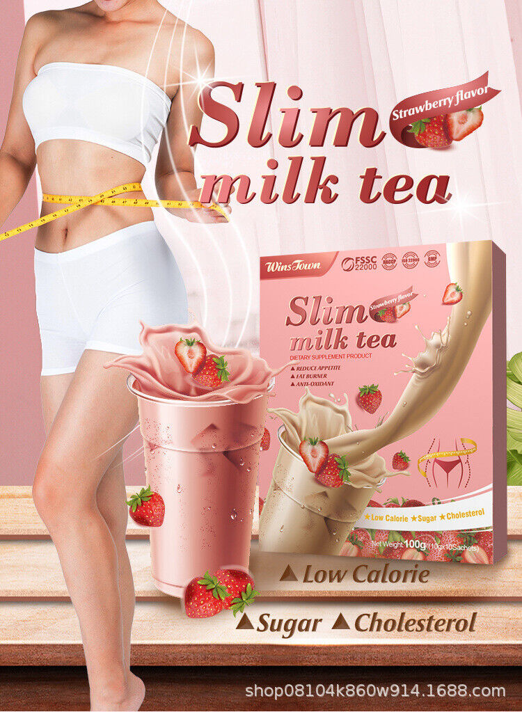 Weight Loss Slim Milk Tea Strawberry Taro Chocolate Flavor Slimming Tea 100g
