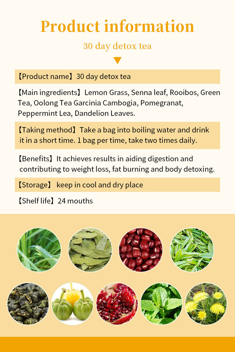 30 Days Detox Flat Tummy Tea Tradition Herbal Diet Weight Loss Tea Senna Unisex
