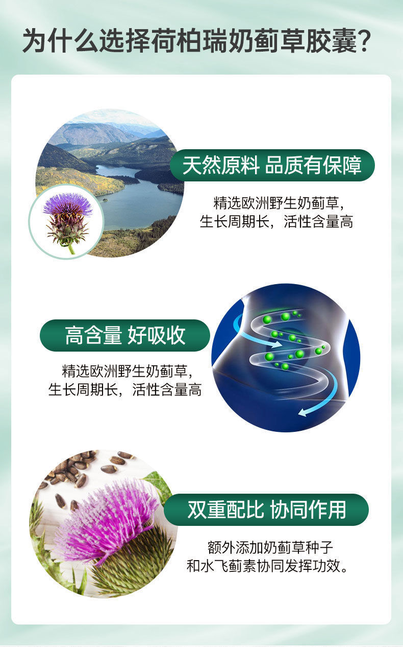 HB Milk Thistle Grass Capsules Health Care Tablets 100mg * 60 Capsules/ Bottle
