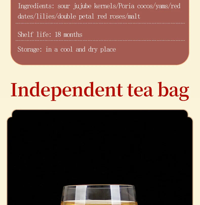 Poria Spinosae Jujube Kernel Tea Healthy Herb Tea Bag 120g 30 Bags