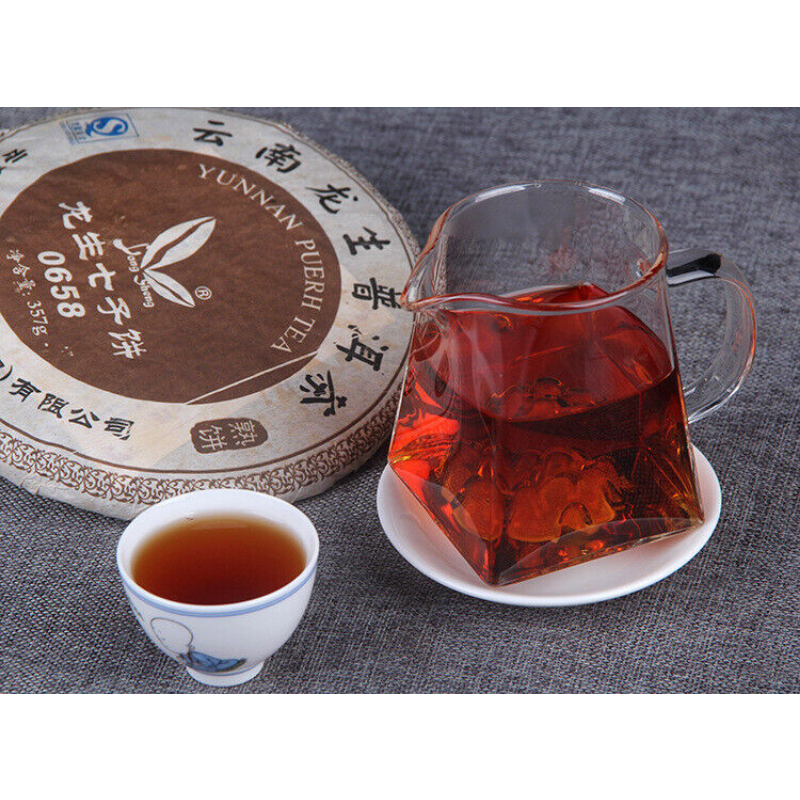 357g Top Yunnan Seven Seed Cake 0658 Puerh Ripe Tea Classic Aged Old Ripe Tea