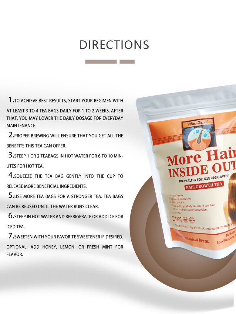 Fast Hair Growth Treatment Tea Follicle Regrowth Herbal Care for All Hair Types