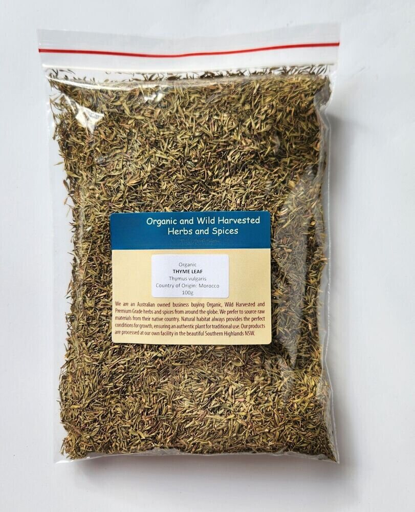 THYME LEAF ORGANIC HERBAL TEA 100g Thymus vulgaris dried herb