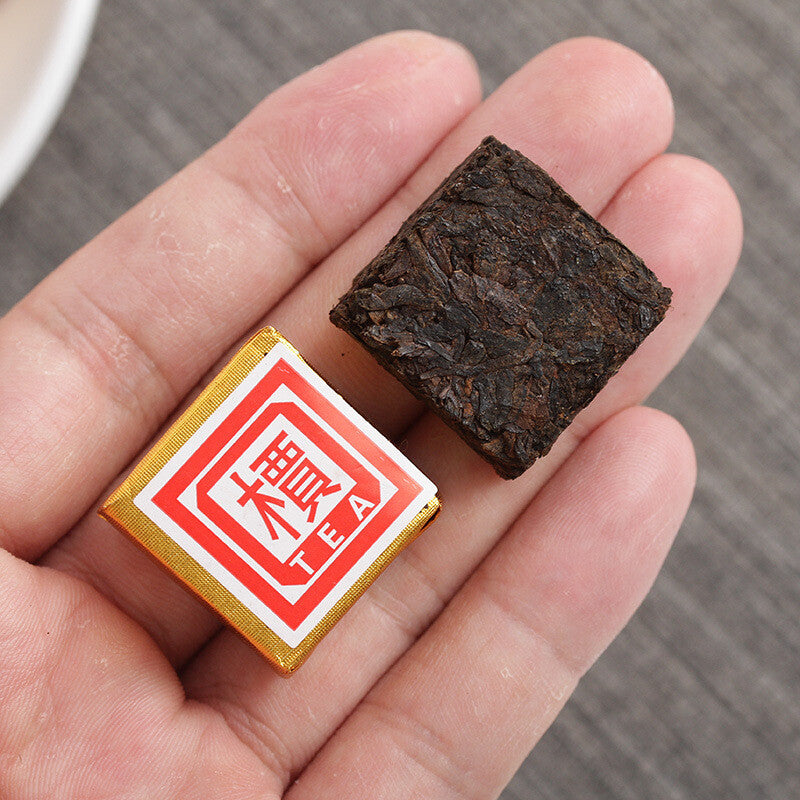 Menghai Puerh Ripe Tea Small Square Brick,Catalpa Puerh Tuo Tea 500g