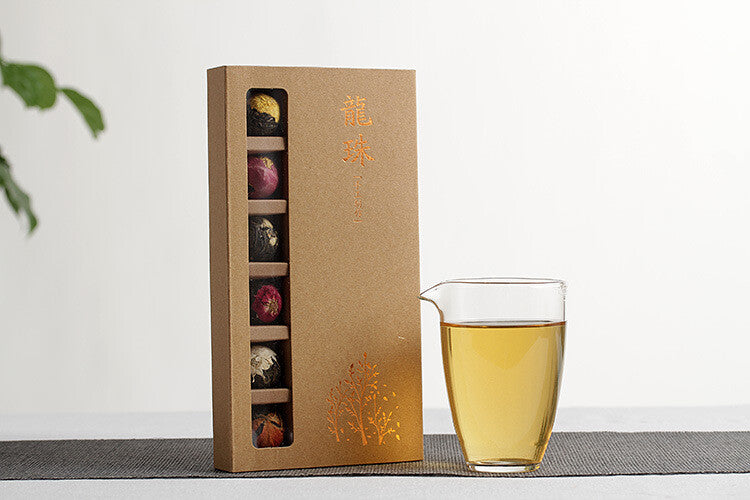 Puer Longzhu 18pcs Raw Tea Rose Jasmine Peony 6 Flavors Combination Flower Tea