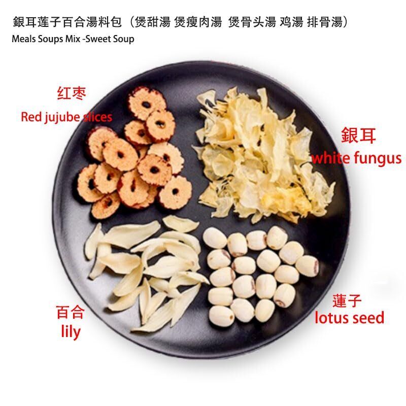 60g Cantonese Soup-Soup Tremella -white fungus& - 4 Bags Sweet Soup
