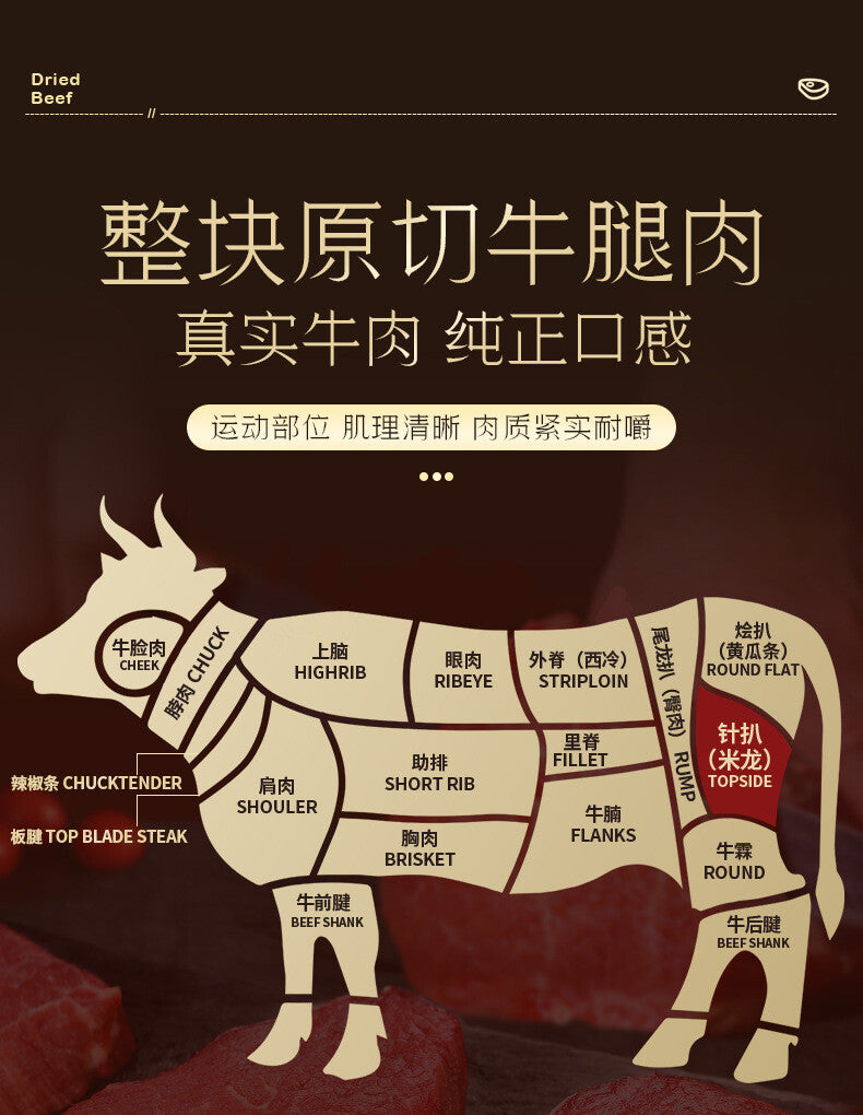 Air Dried Beef Jerky Chewy Protein Snack Fitness Office Food 200g