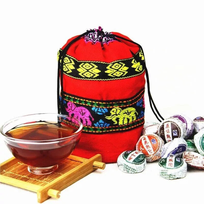 Compressed Puerh Tea 160G Mix Different Flavor Puer Raw Tea Ripe Tea Gift Tea