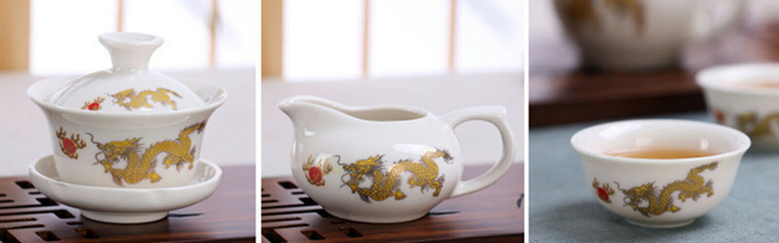 10 Pcs High Quality Elegant Gaiwan Teapot Kettle Porcelana China Kung Fu Tea Set