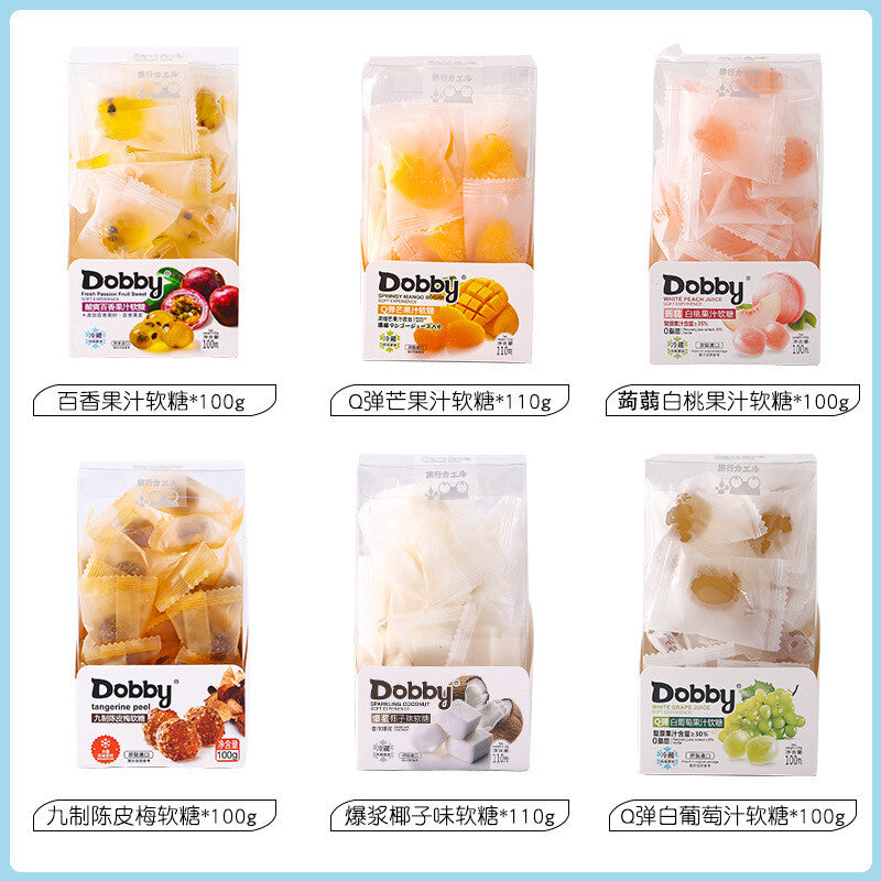 110g Q-Ball Chewy Fruit Gummies Dobby Mango Coconut Juice Soft Candy