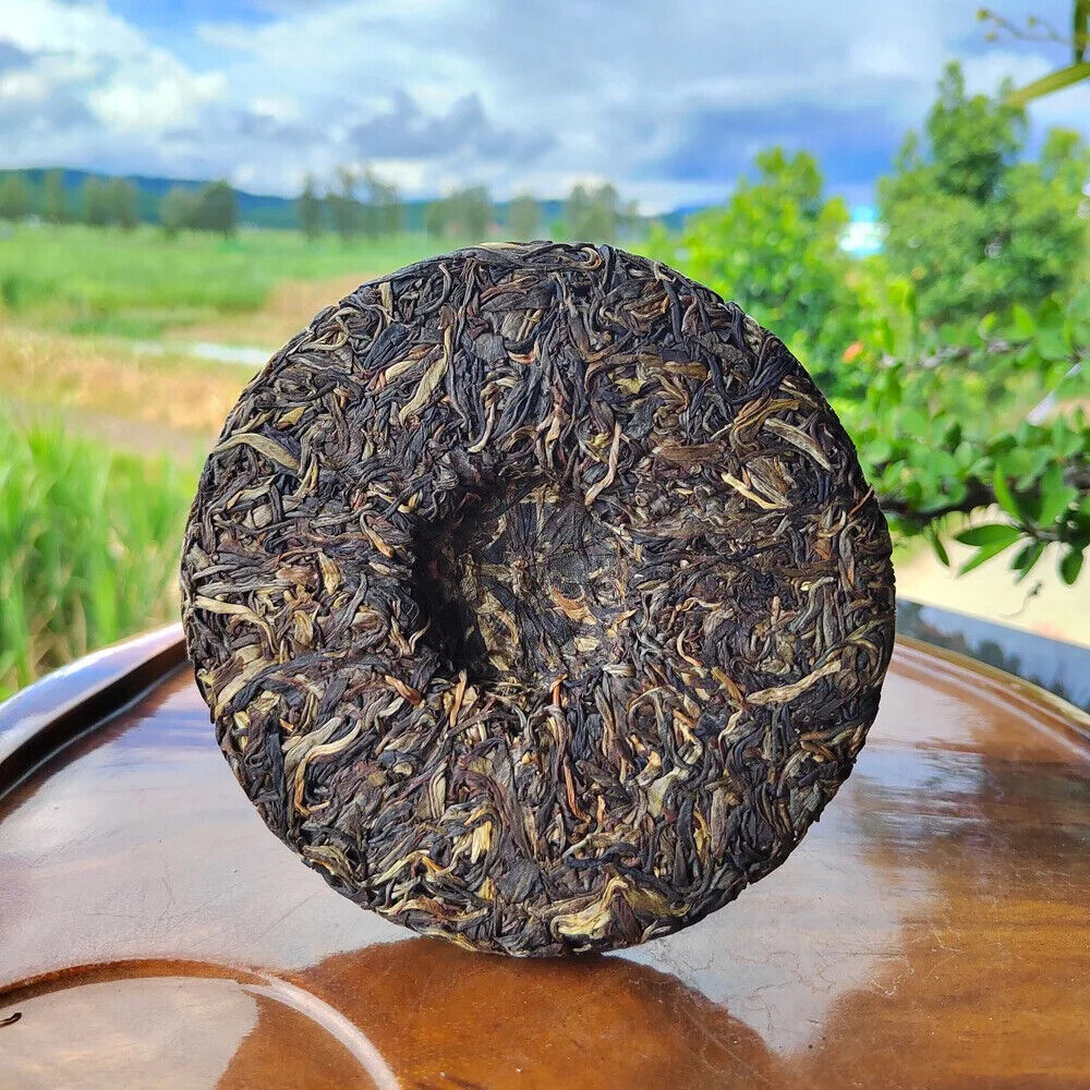 Chinese Raw Puerh Tea Cake Yunnan Qi Zi Bing Cha Sheng Puer 357 Gram Yiwu Pu Er