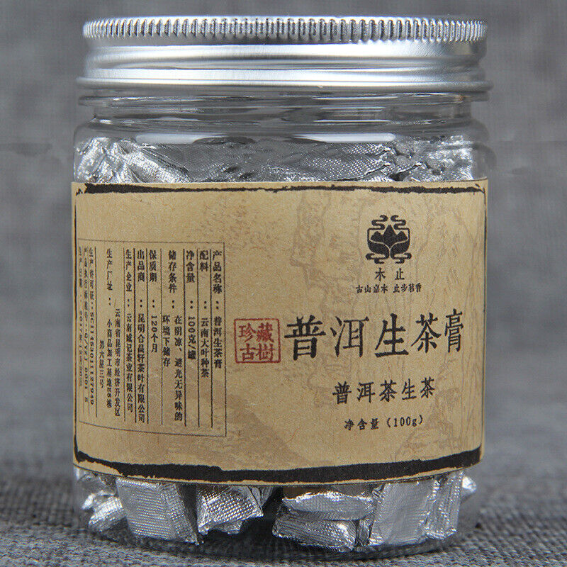 100g Raw Pu'er Tea Cream Organic Yunnan Pu-erh Green Tea Canned Health