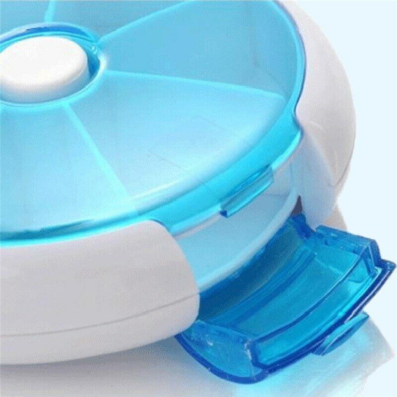 1Pc Weekly Rotating Pill Box Travel Pill Dispenser 7 Days Medicine Pill Holder
