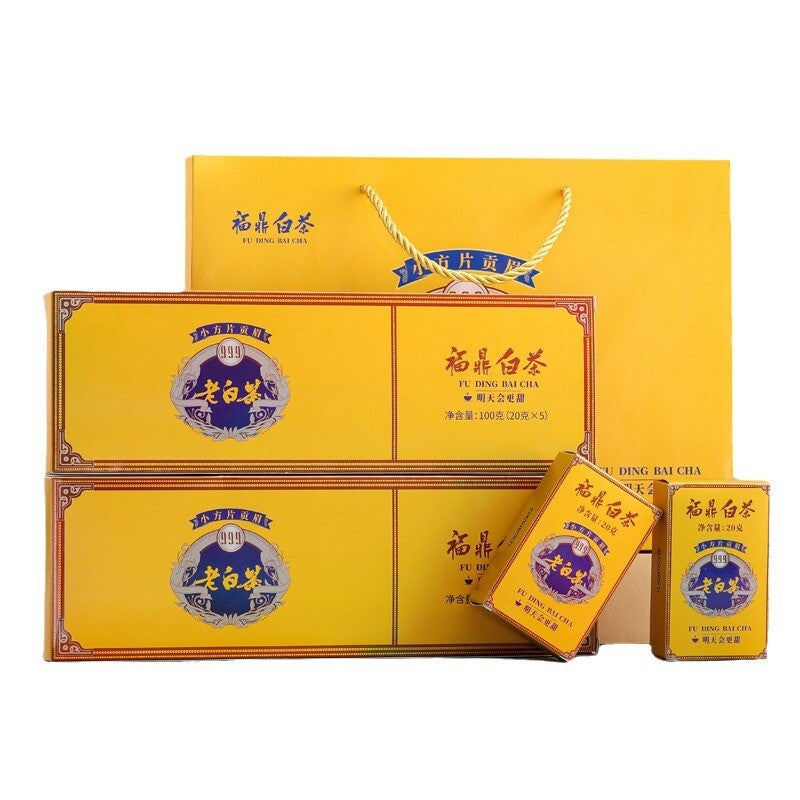 100g Fuding White Tea 2018 Shou Mei Old White Tea Date 5 Boxes of Small Squares