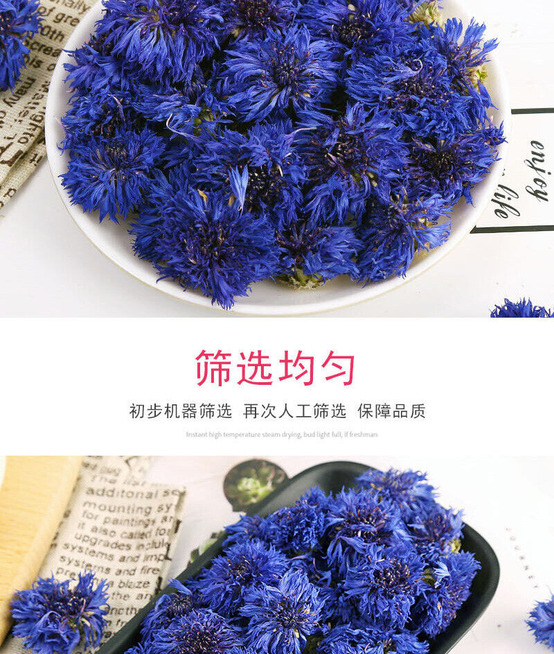 Blue Hibiscus Dried Flowers Cornflower Dried Petals Sapphire Bulk 500g