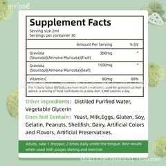 100% Natural Soursop Drops Vegetarian Supplement for Health Pure Extract 60ml
