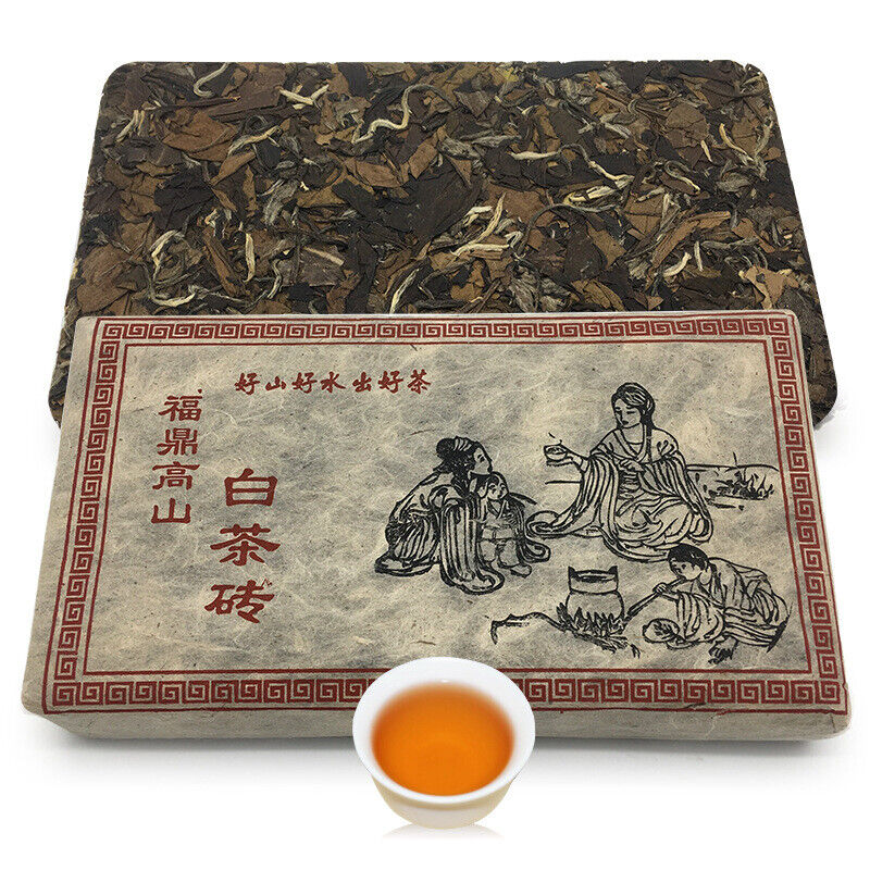 HelloYoung 350g Fuding white tea Shoumei tea brick old white tea brick alpine Panxi