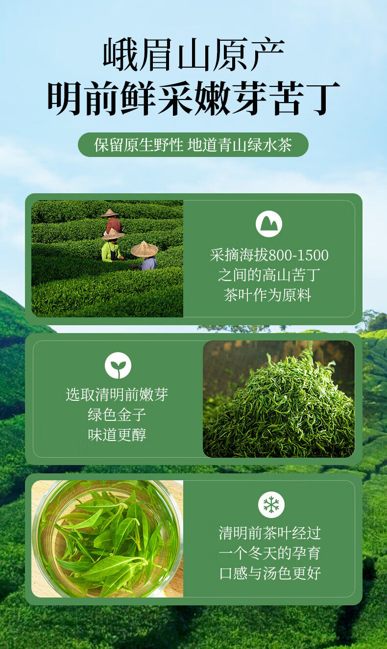100g Buds Leaf of Chinese Holly New Kuding Tea  Fresh Bitter Tea Leaves Young