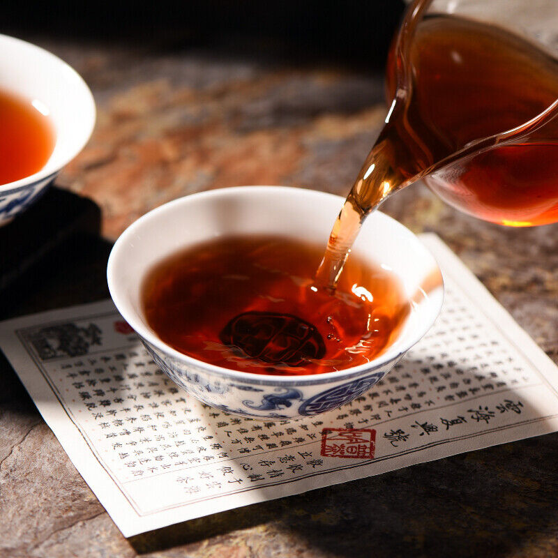 Abnehmen 357g Gelber Siegel Puerh Gekochter Tee Kuchen Gesundheit Schwarzer Tee