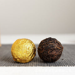 Yunnan Pu'er Tea Menghai Golden Buds Ripe Tea Dragon Pearl 18pcs (Golden Tin)