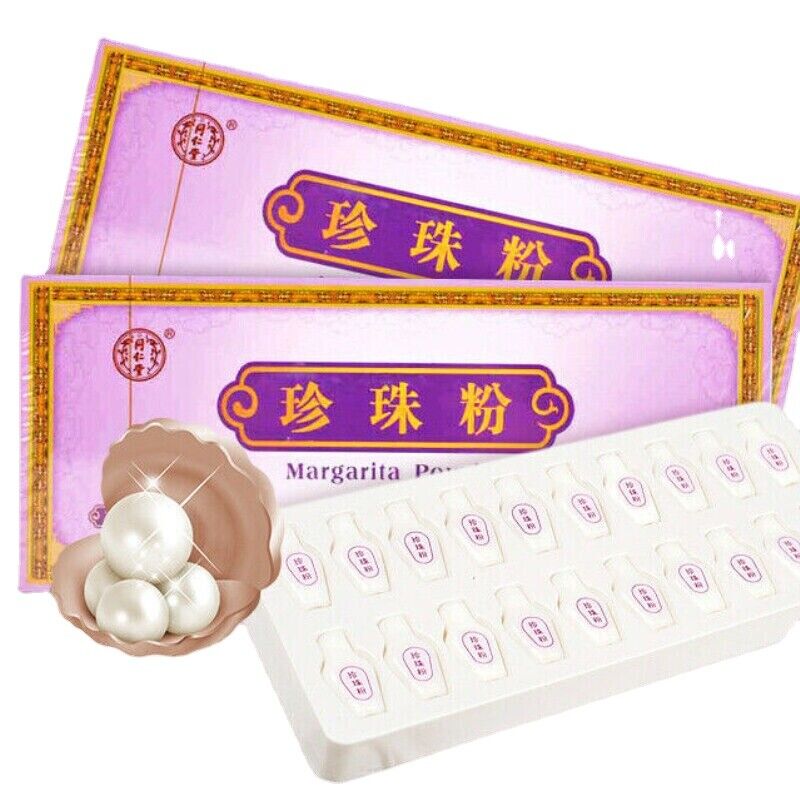 HelloYoung 0.3g*20bottle Margarita Pearl Powder TongRenTang Natural Healthy Herb同仁堂珍珠粉天然面膜粉