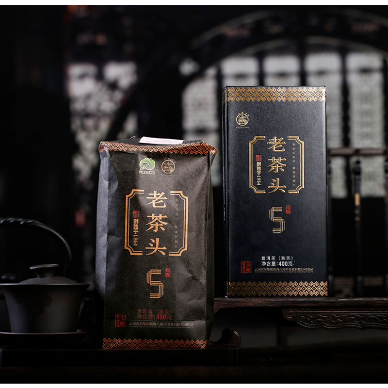 Ba Jiao Ting Pu-erh Pu'er Aged Puer Tea Ripe Cha 400g LAO CHA TOU
