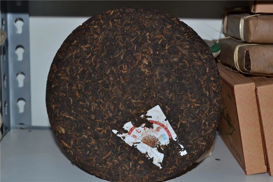 Puer Cooked Tea Cake Large Tree Menghai Qi Zi Bing Cha Famous Yunnan Pu Erh 357G
