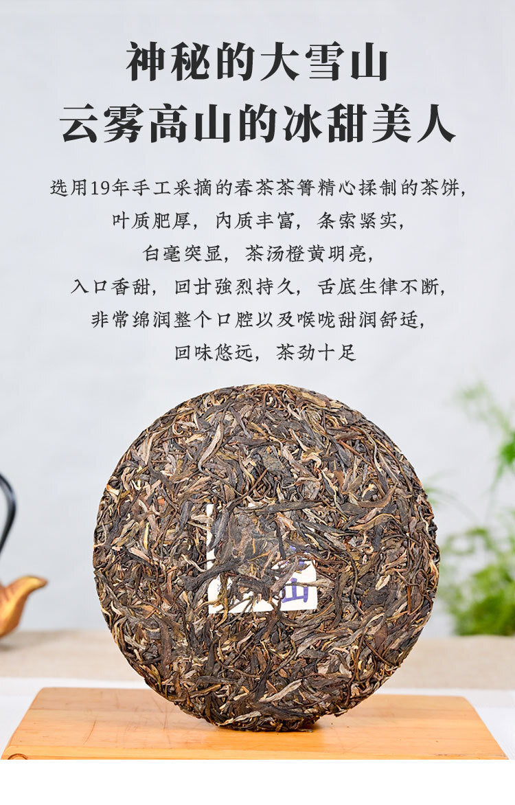 357 g Daxueshan Ancient Tree Pu'er Tea Raw Tea Yunnan Pu'er Tea Spring Tea