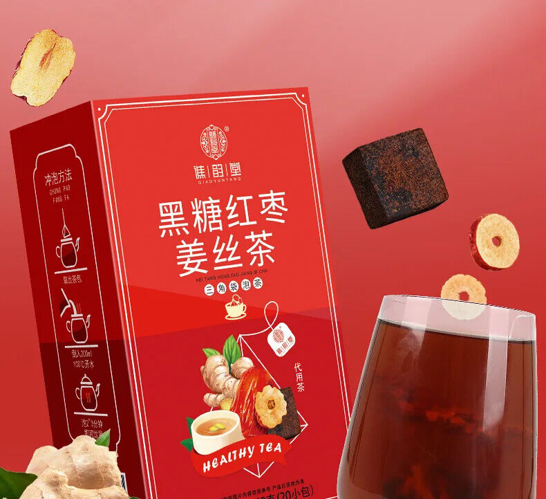 Black Sugar Red Date Ginger Silk Tea Healthy Herb Tea Bag 240g/20 Bags