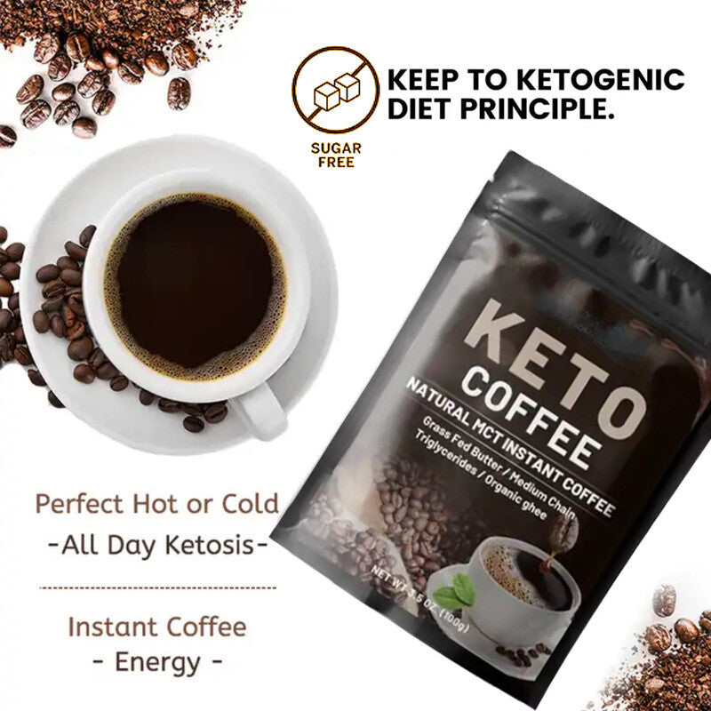 KETO Coffee Fitness Instant Festes Getränk ketogen 100g Black Coffee 100g