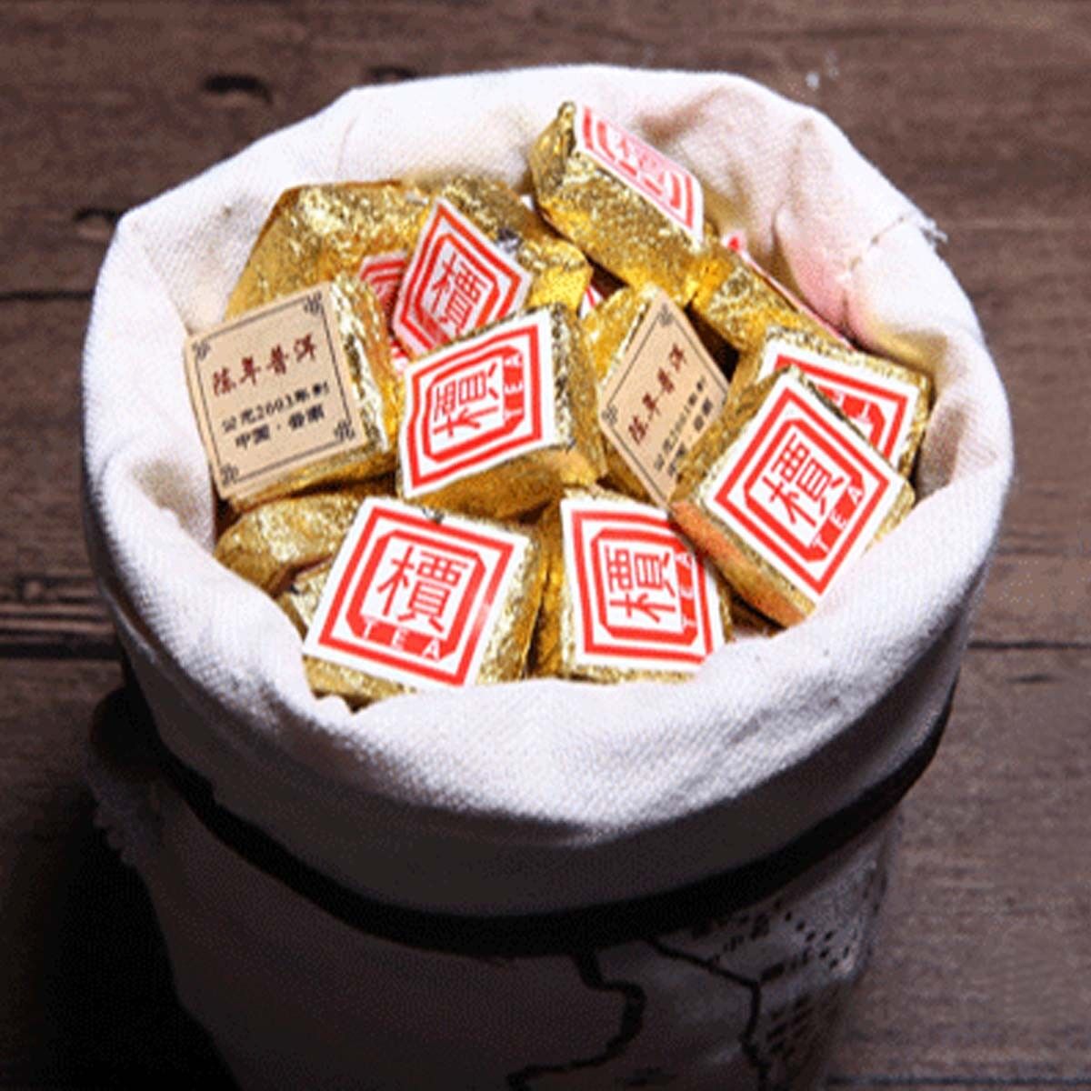 Ripe Puerh Tea Yunnan Bulk Bohai Square Puer Tea 50g-500g 1Pc/Cup Mini Brick Tea