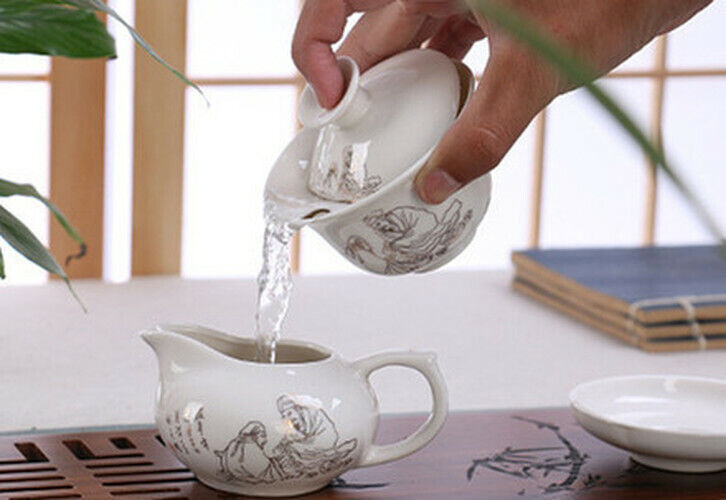 10 Pcs High Quality Elegant Gaiwan Teapot Kettle Porcelana China Kung Fu Tea Set