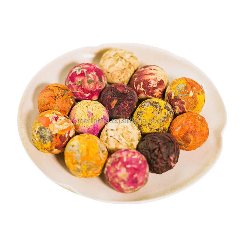 New Beautiful Colorful Detox Herbal Blooming Flower Tea Ball 20pcs