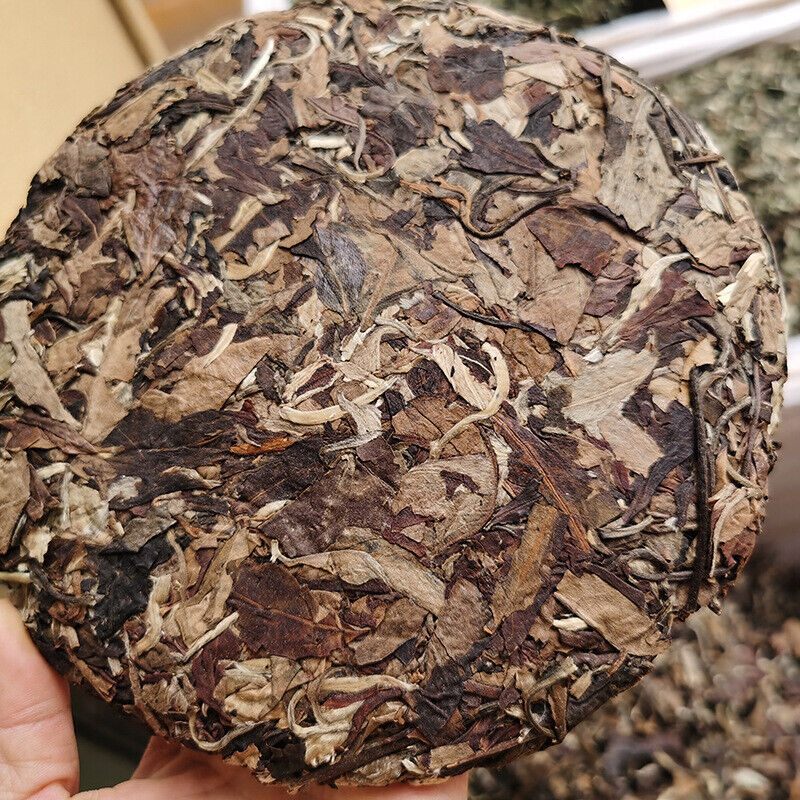 357g Hand Made Graphite Pressed Old White Tea Tea Cake  Organic Yunnan White Tea