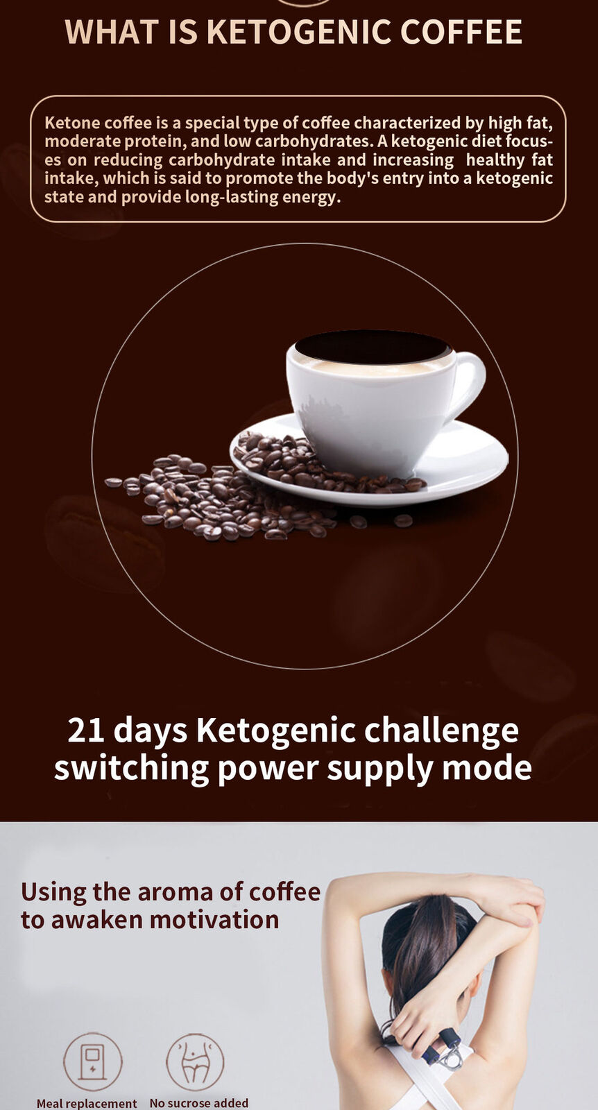 Full feeling ketogenic coffee meal replacement