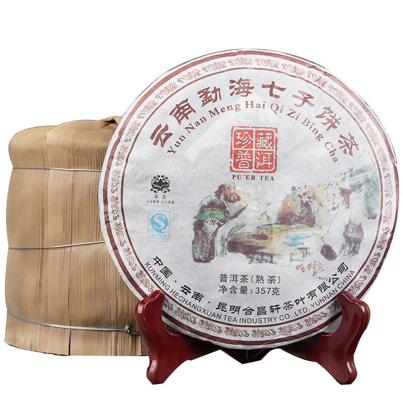 357g Yunnan Arbor Menghai Qizi Cake Collection Pu'er Tea ChenXiang Ripe Tea