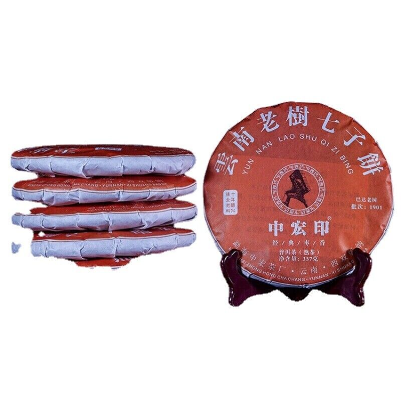 357g/12.59oz Jujube Fragrant Pu'er Ripe Tea Menghai Pu'er Tea Cooked Cake