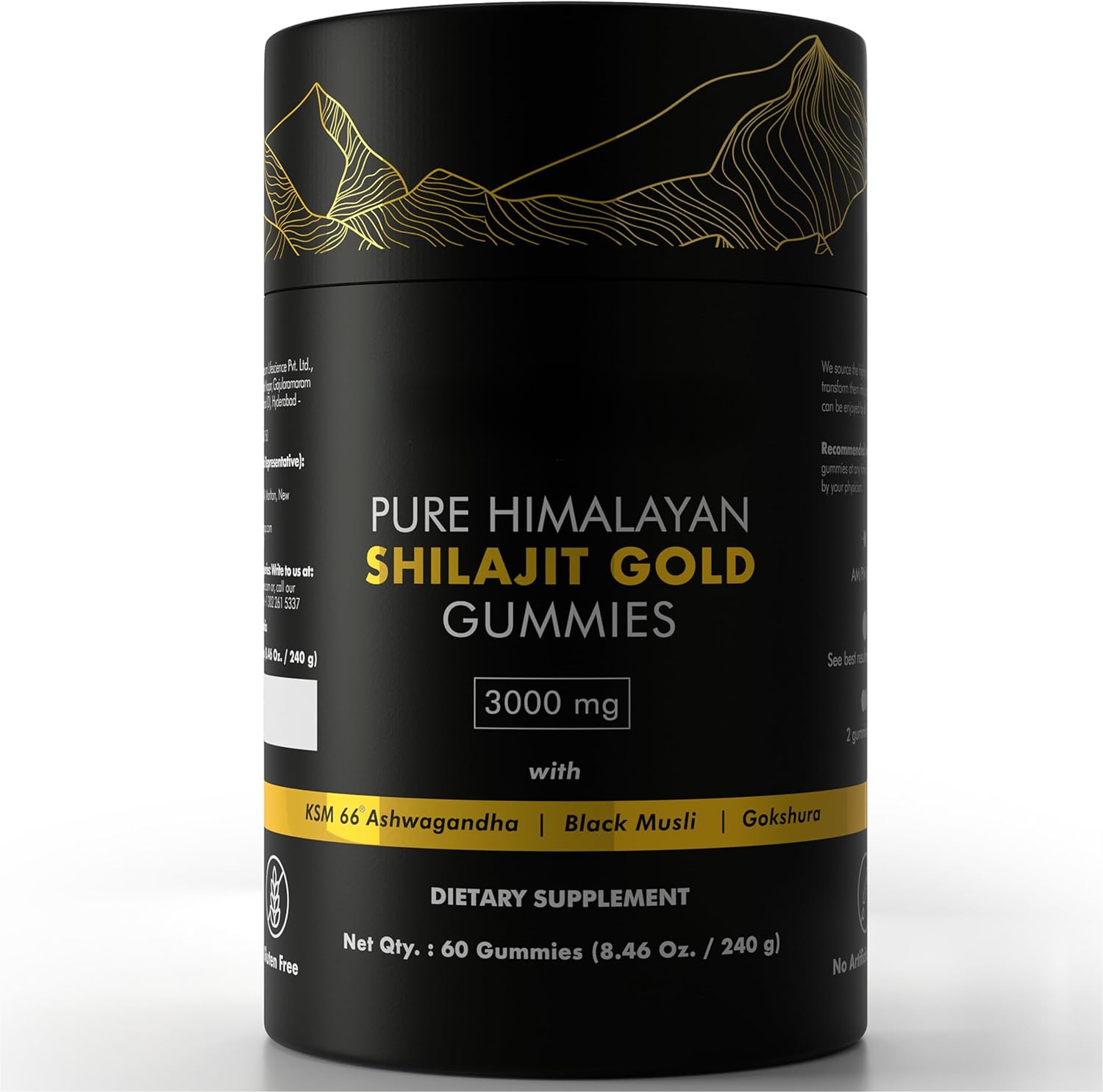 100% Pure Himalayan Shilajit Gummies Organic ,Ashwagandha  Boost Energy 60count