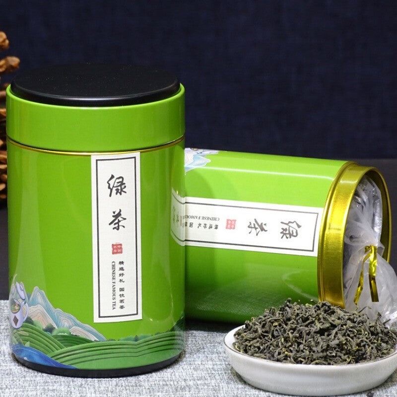 New Tea Spring High Mountain Green Tea Bean Scent Canned Loose Tea 500g