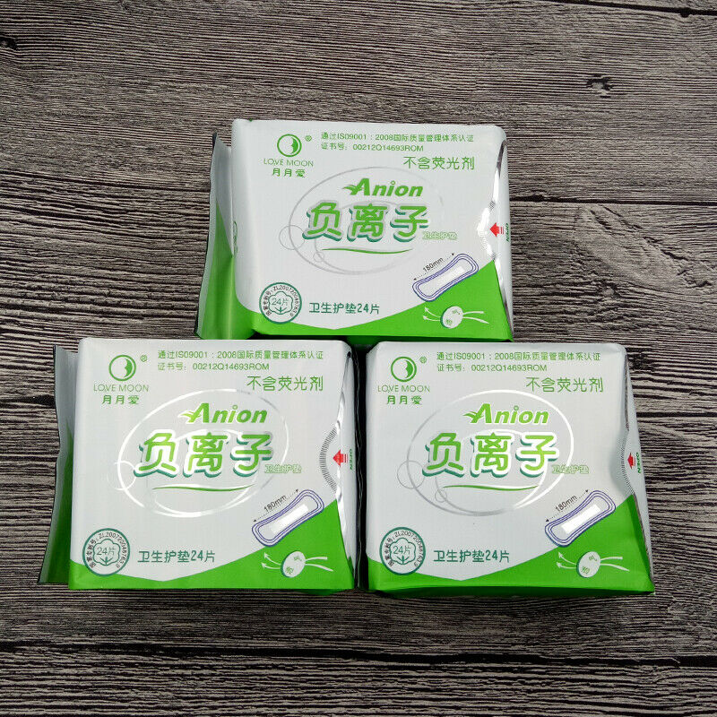 月月爱负离子卫生巾不含荧光剂3包 Yue Yue Ai Fu Li Zi Wei Sheng Jin Bu Han Ying Guan Gji