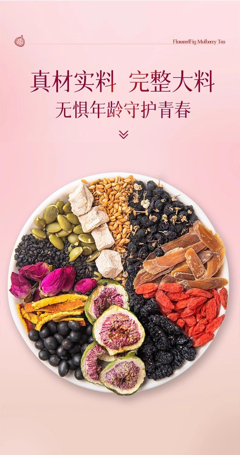 12 Herbal Red Ginseng Fig Flaxseed Tea Women's Health Progesterone Herbal Drink