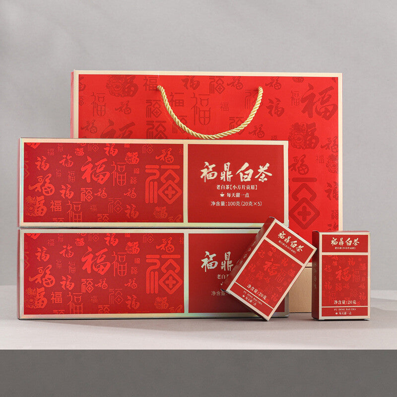 100g Fuding White Tea 2018 Shou Mei Old White Tea Date 5 Boxes of Small Squares