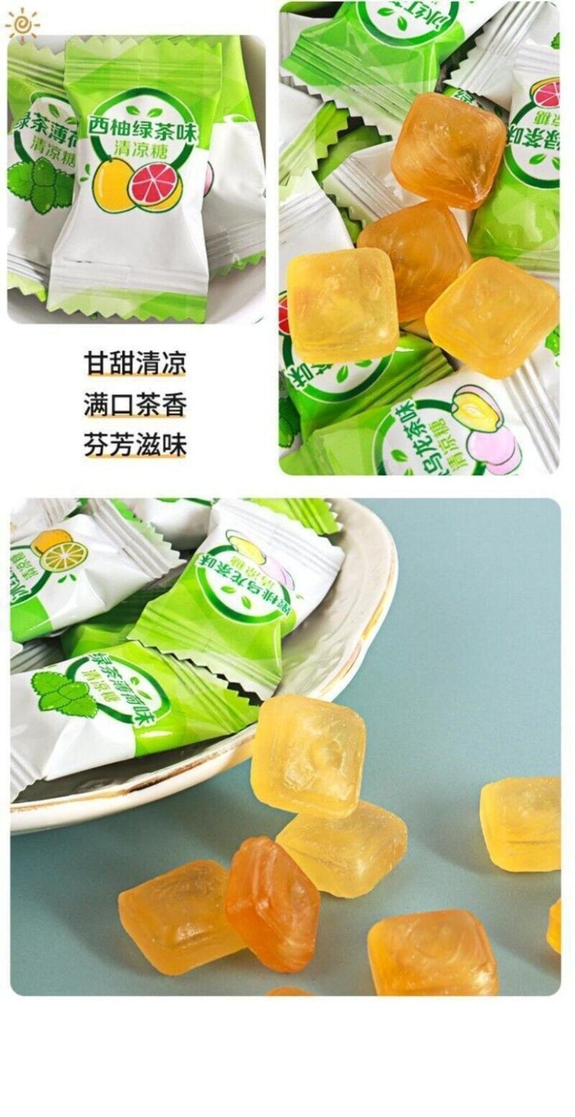 Peach Green Tea Hard Candies Refreshing Fruit Flavored Snack