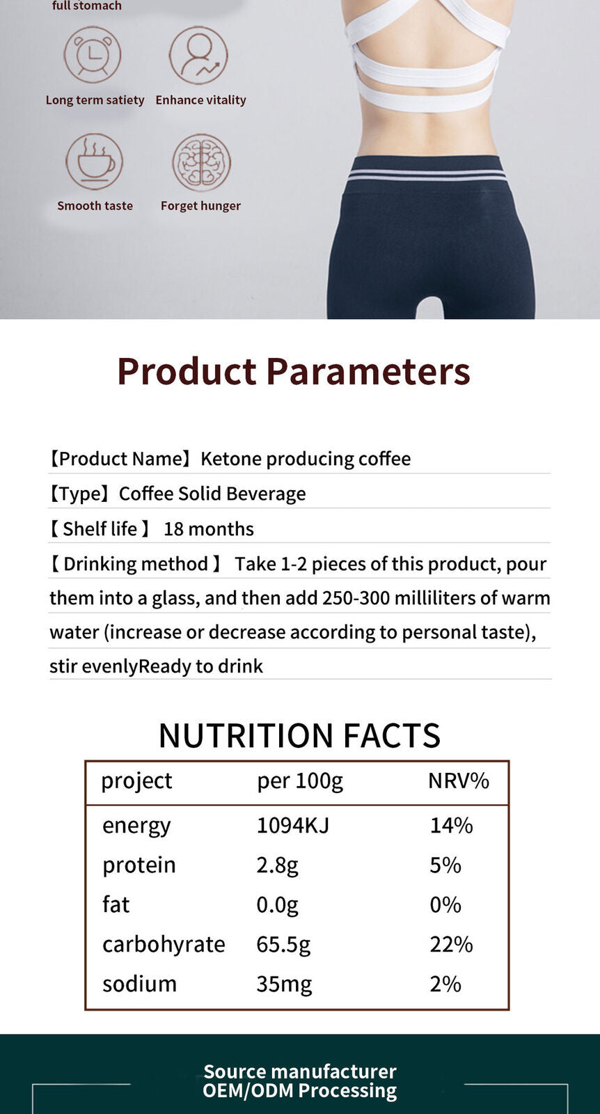 Full feeling ketogenic coffee meal replacement
